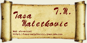 Tasa Maletković vizit kartica